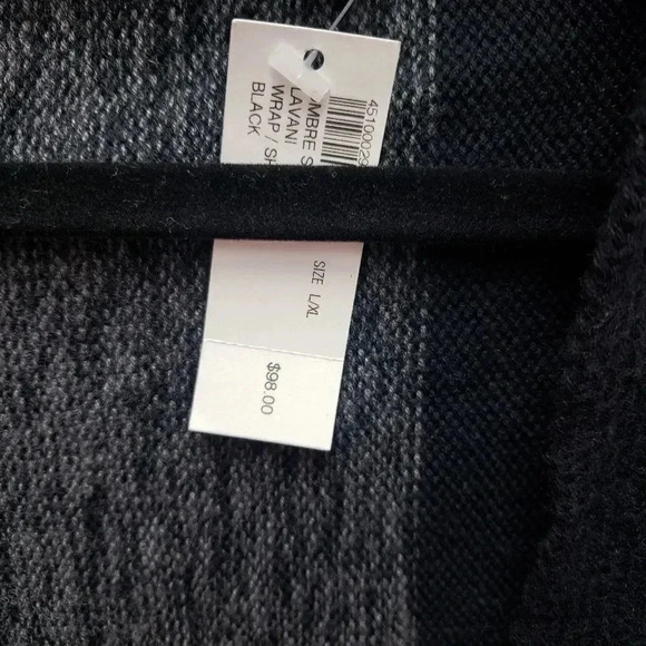 Soma Ombre Stripe Lavani Wrap/Shawl in Black - Picture 6 of 6